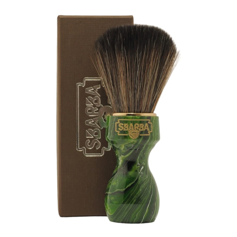 Pennello da Barba Elegante Verde Smeraldo Sintetico Horse - Sbarba