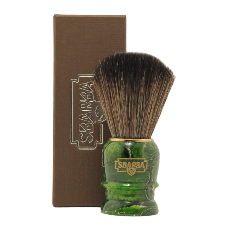 Pennello da Barba Smilzo Verde Smeraldo Sintetico Horse - Sbarba