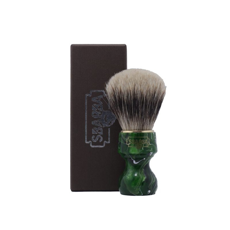 Pennello da Barba Nobile Verde Smeraldo Two Band - Sbarba