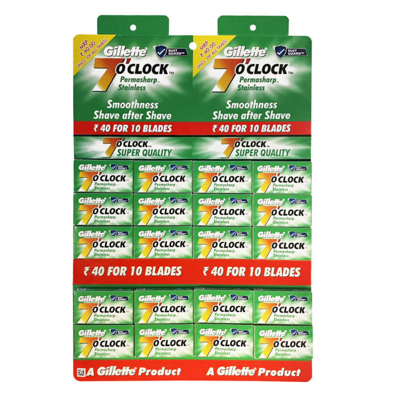 Lamette da Barba Gillette 7 O'clock Permasharp Stainless 200pz