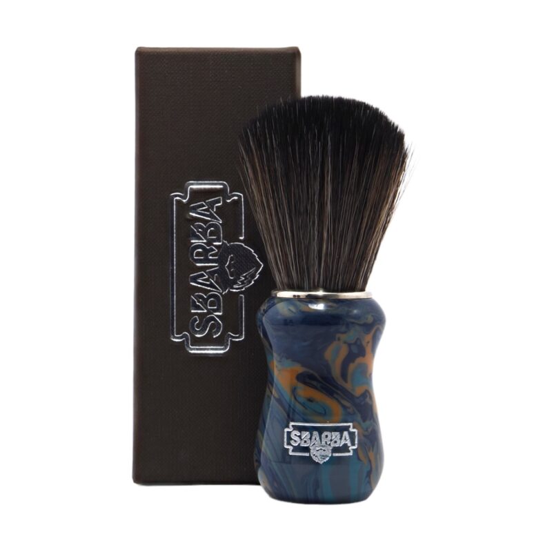 Pennello da Barba Classico Blu Ambrato Sintetico Horse - Sbarba