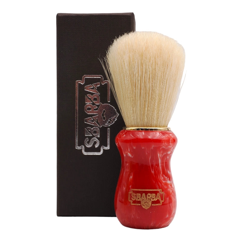 Pennello da Barba Classico Rosso Corallo Setola Premium - Sbarba