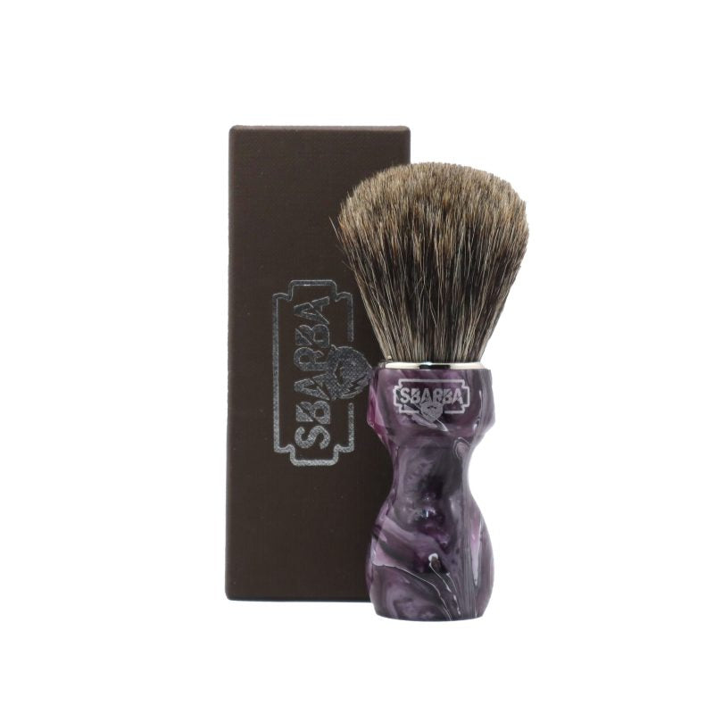 Pennello da Barba Elegante Magenta Misto Cavallo e Tasso - Sbarba