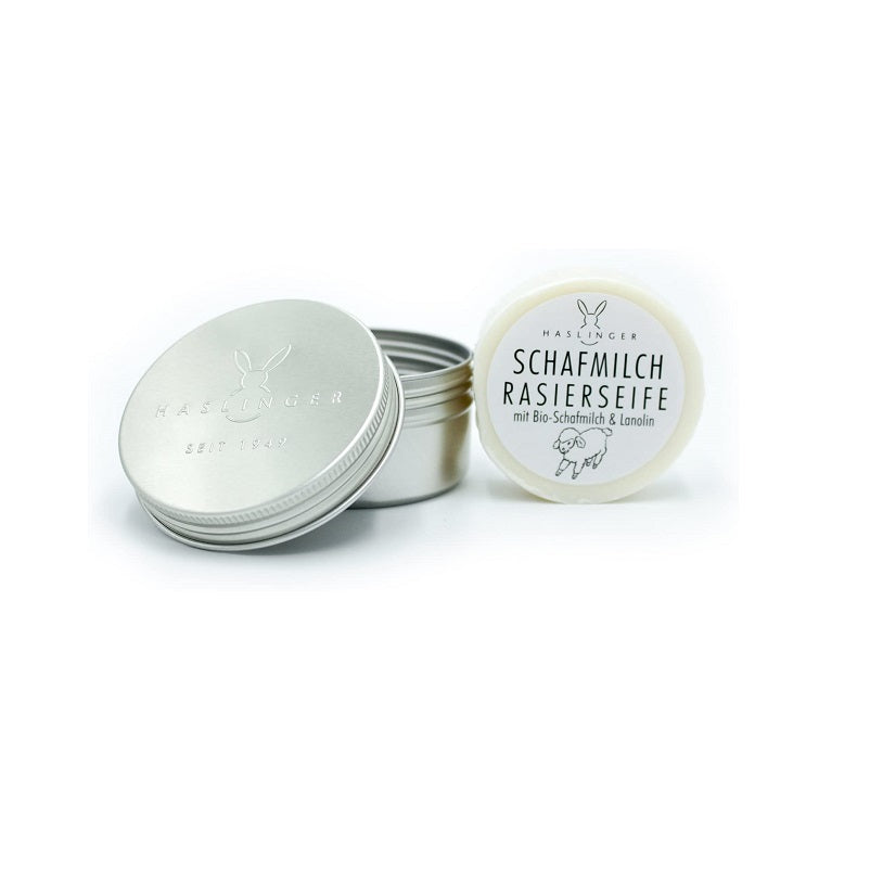Sapone da Barba Haslinger Latte e Lanolina 60gr con Ciotola