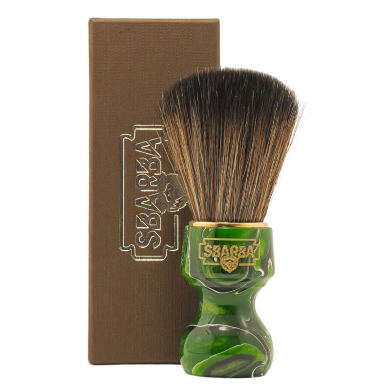 Pennello da Barba Nobile Verde Smeraldo Sintetico Horse - Sbarba