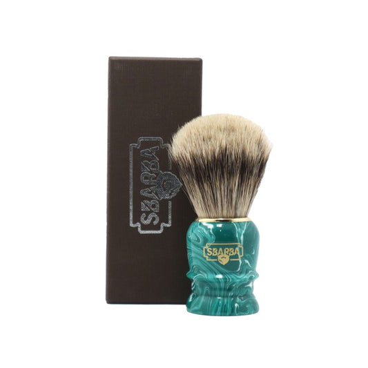 Pennello da Barba Smilzo Verde Acqua Misto Silvertip e Two Band - Sbarba