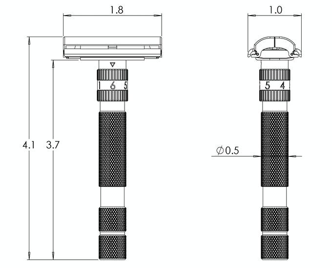Rasoio di Sicurezza Rockwell Model T2 Stainless Steel