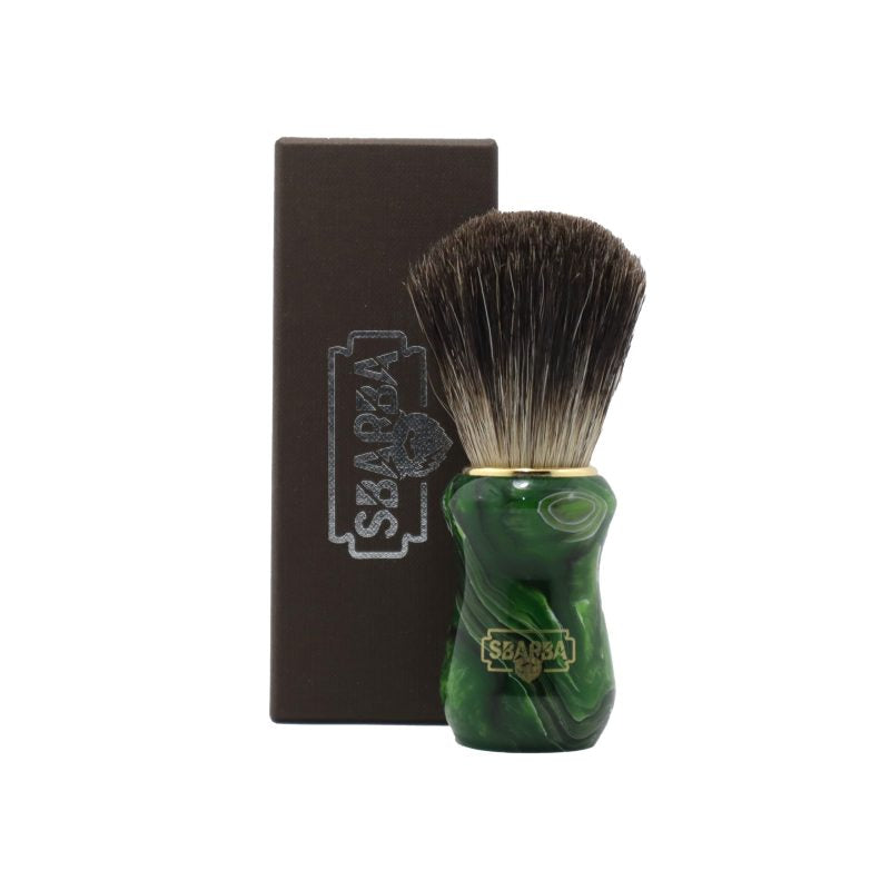 Pennello da Barba Classico Verde Smeraldo Setola e Tasso - Sbarba