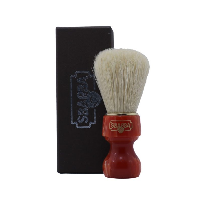 Pennello da Barba Nobile Rosso Corallo Setola Premium - Sbarba