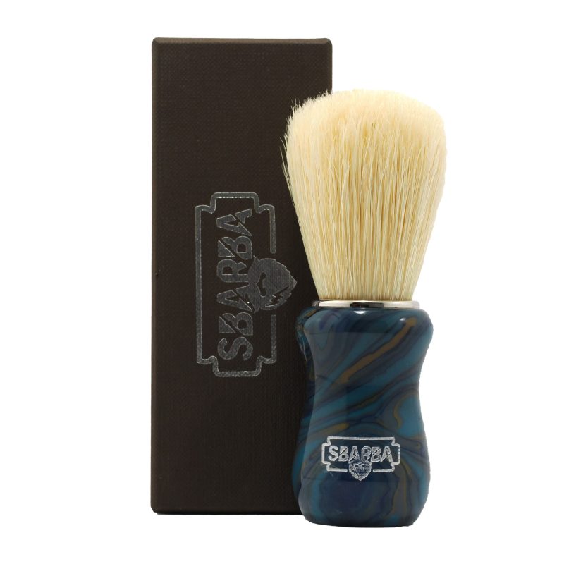 Pennello da Barba Classico Blu Ambrato Setola Premium - Sbarba
