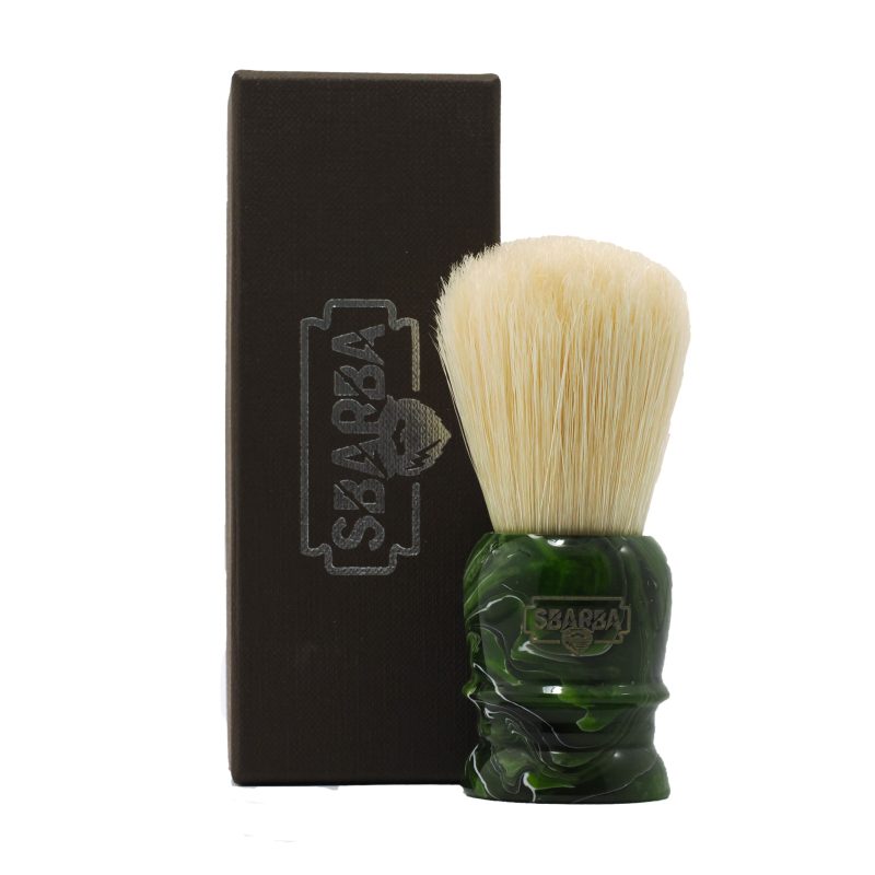 Pennello da Barba Smilzo Verde Smeraldo Setola Premium XB - Sbarba