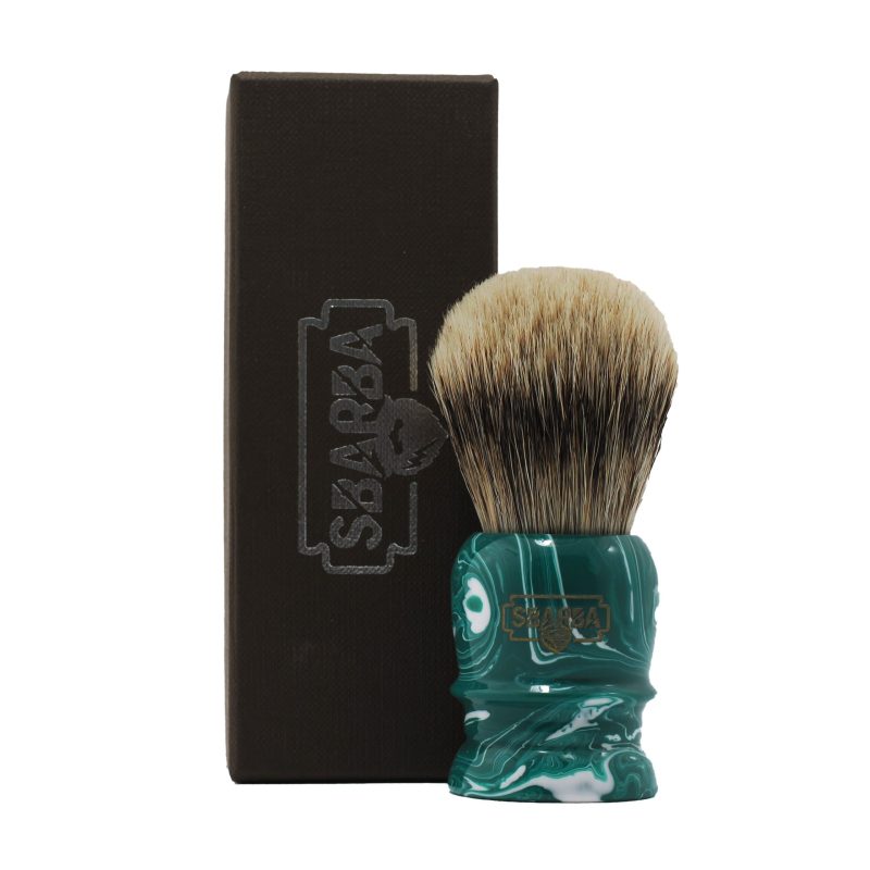 Pennello da Barba Smilzo Verde Acqua Misto Silvertip e Two Band XB - Sbarba