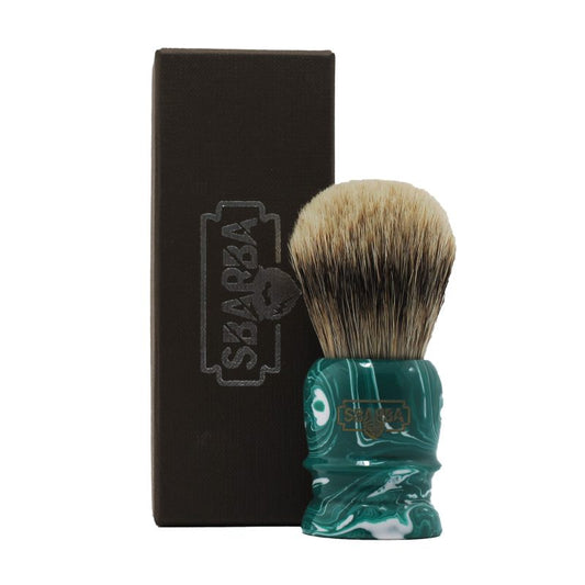 Pennello da Barba Smilzo Verde Acqua Misto Silvertip e Two Band XB - Sbarba